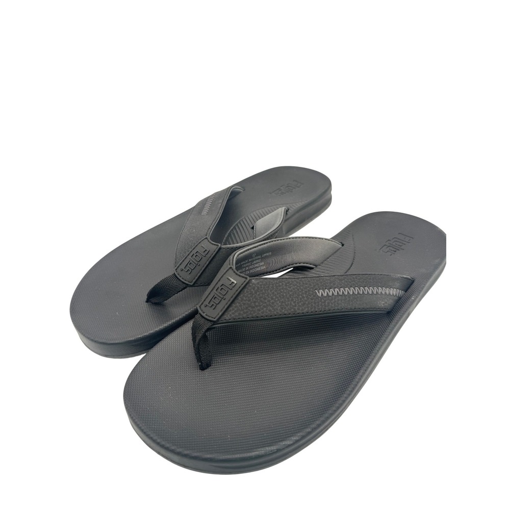 Flojos Mens Fiesta Flip Flops Black Thong Sandals Size 12 Comfort Beach New